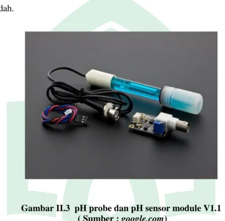 Gambar II.3  pH probe dan pH sensor module V1.1   ( Sumber : google.com)  