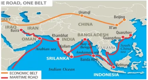 Gambar 6. Peta One Belt One Road (OBOR) 