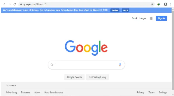 Gambar 4.1 Search Engine Google 