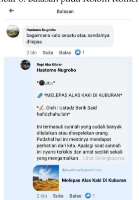 Gambar 8. Balasan pada Kolom Komentar 