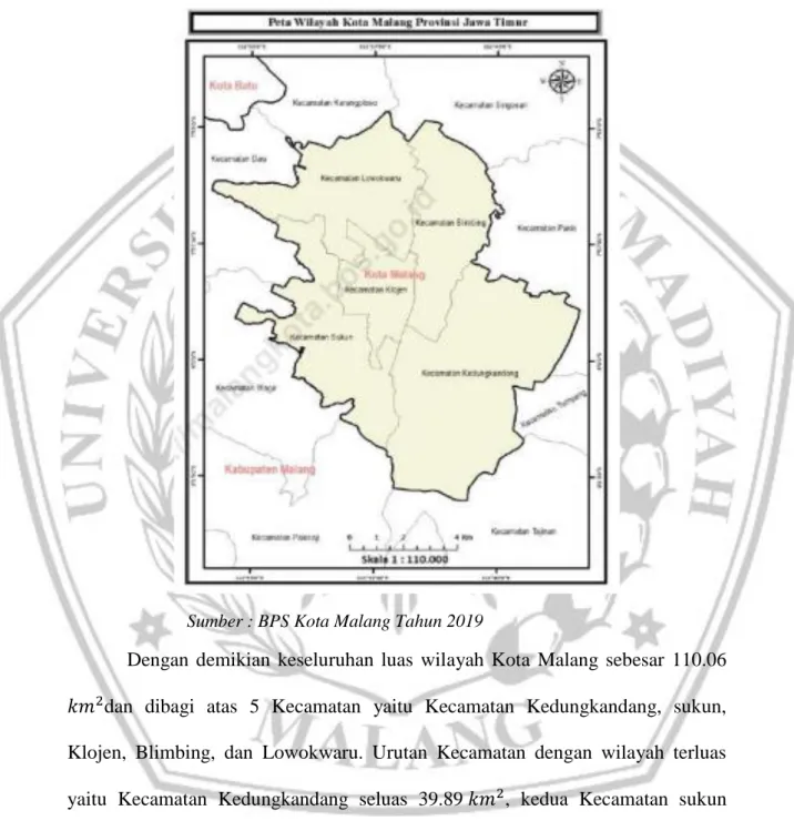 Gambar 3. 1: Peta Wilayah Kota Malang 