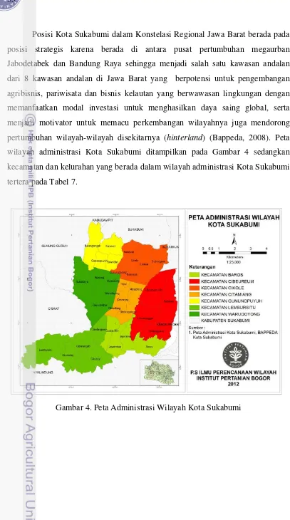 Gambar 4. Peta Administrasi Wilayah Kota Sukabumi 