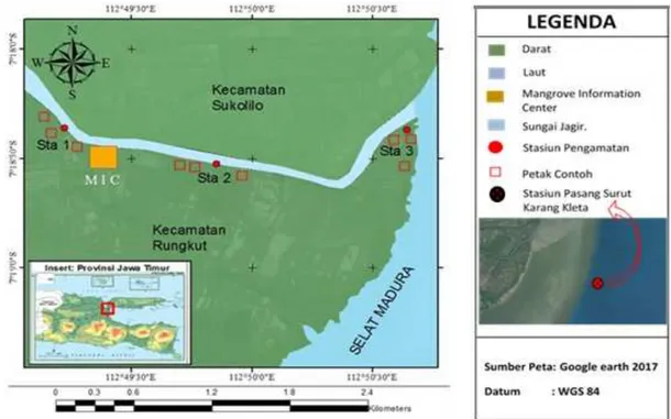 Gambar 1. Peta lokasi dan stasiun penelitian.  2.2.2.  Pengambilan Data Parameter 