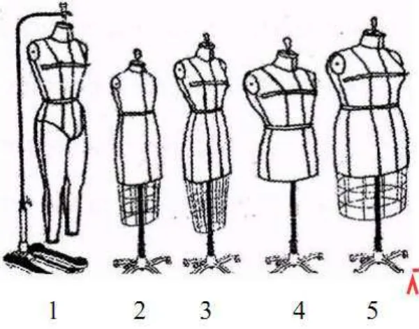 Gambar 2.1 Jenis- jenis dress form ( Astuti, 2010 : 5) 
