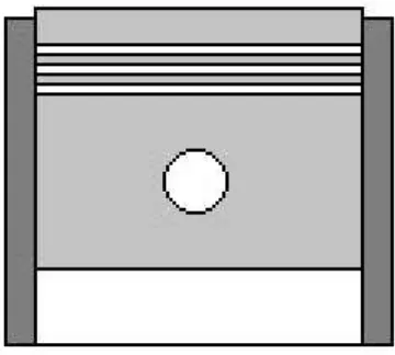 Gambar 3.3. posisi torak dengan perbandingan kompresi standar 9,6 : 1 