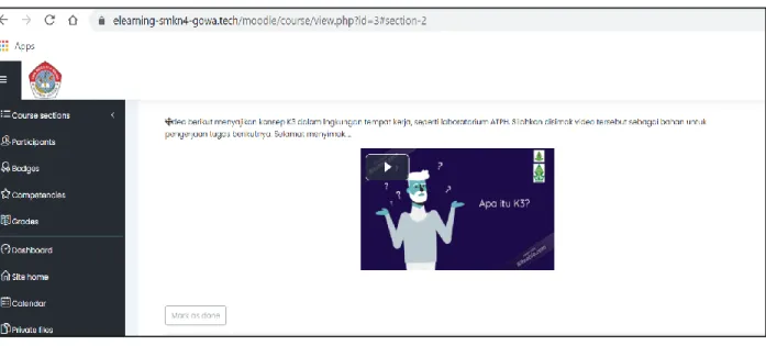 Gambar 5. Learning resource Label LMS Moodle 