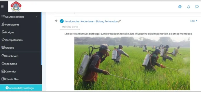 Gambar 7. Learning resource URL dalam LMS Moodle 