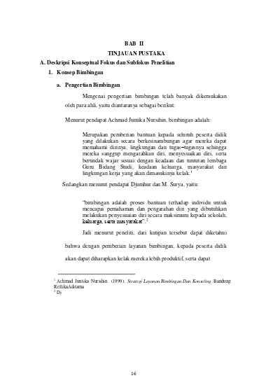 BAB II TINJAUAN PUSTAKA A. Deskripsi Konseptual Fokus Dan Subfokus ...