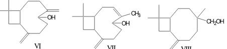 Gambar 2  Produk reaksi kariofilen oksida dengan Al2O3  