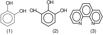 Fig. 1  Chemical structures of (1)pyrocathecol, (2) pyrogallol and (3) 1,10-phenanthroline