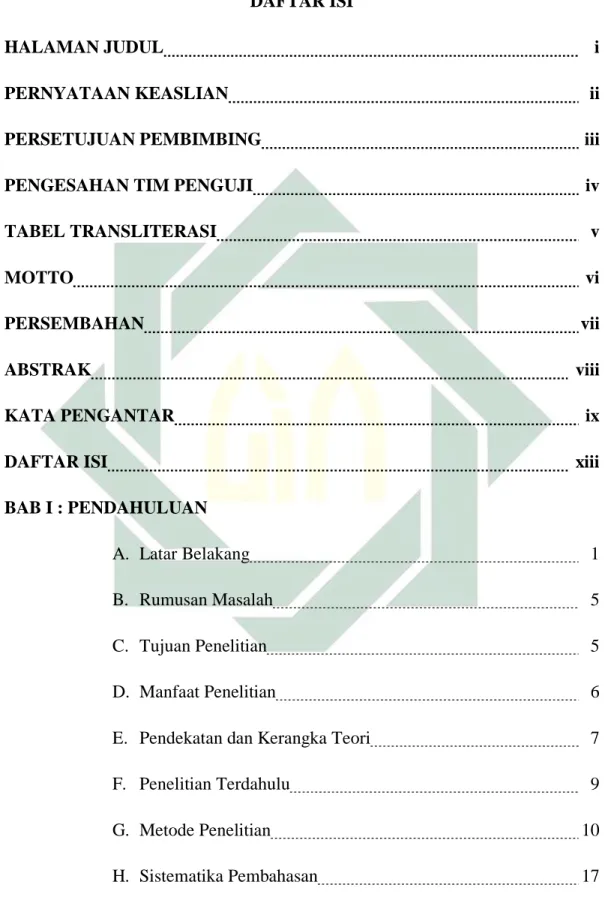 TABEL TRANSLITERASI    v 
