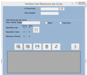 Gambar 13 Halaman Verifikasi Wawancara dan  Survei 