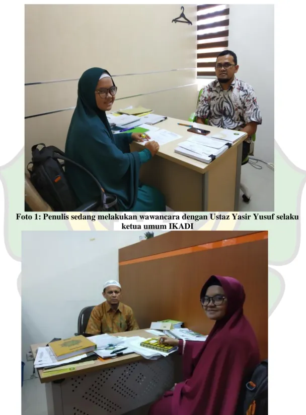 Foto 2: Penulis sedang melakukan wawancara dengan Ustaz Fakhruddin  Lakhmuddin selaku dai di Kota banda Aceh 
