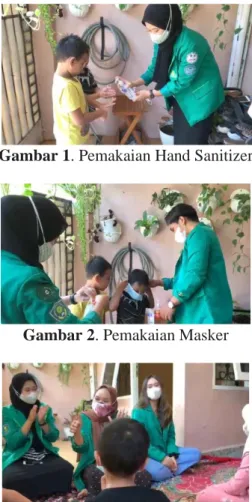 Gambar 1. Pemakaian Hand Sanitizer 