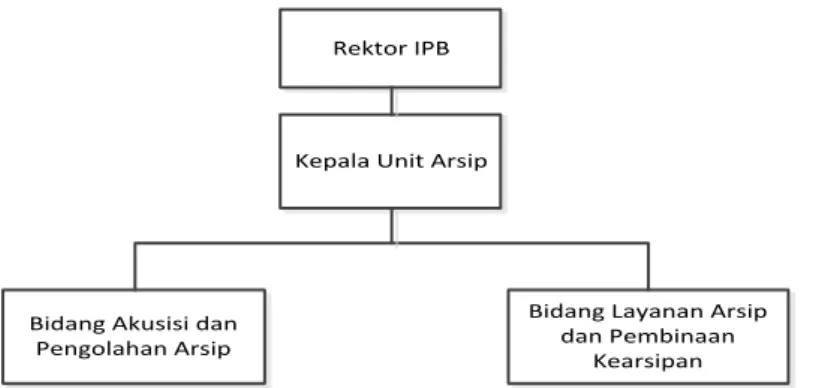 Gambar 1  Struktur Organisasi Unit Arsip IPB (Unit Arsip IPB 2014) 