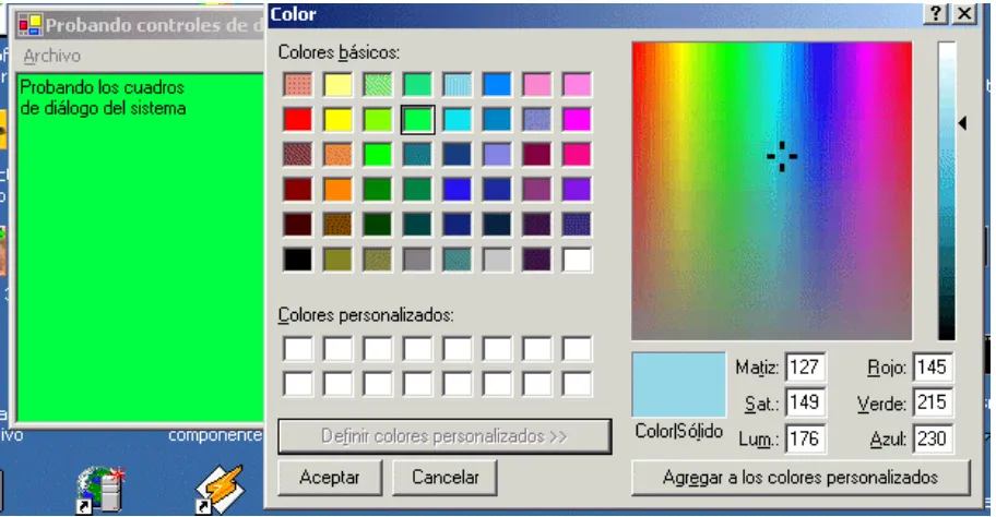 Figura 299. Cuadro de diálogo estándar para selección de colores. 