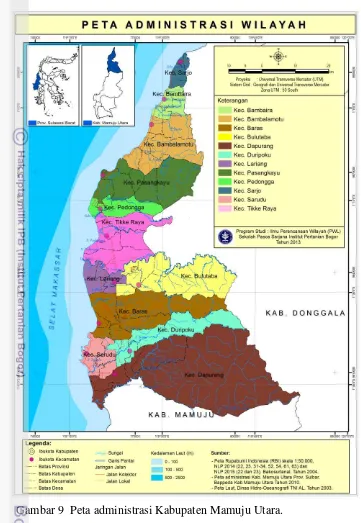 Gambar 9  Peta administrasi Kabupaten Mamuju Utara. 