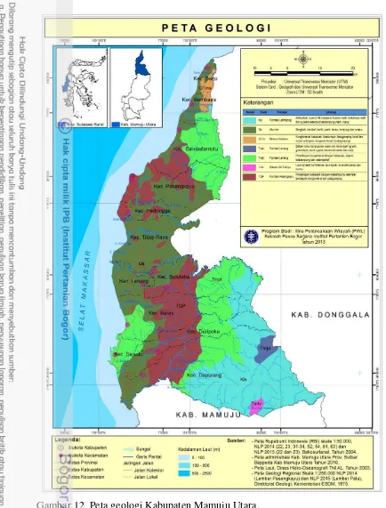 Gambar 12  Peta geologi Kabupaten Mamuju Utara. 