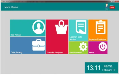 Gambar 12. Tampilan Menu Utama  c.  Tampilan Form Data Barang 