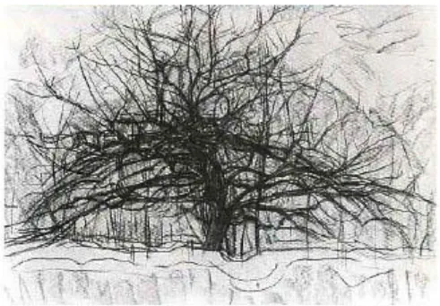 Gambar 20 Proses abstraksi Piet Mondrian: Tree II  Sumber: Paul Zelanski
