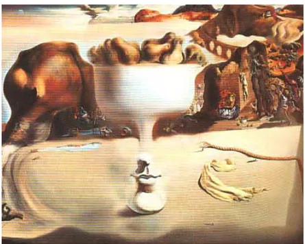 Gambar 24. Salvador Dali, Apparition of Face and Fruit-dish an a Beach  Sumber: Gombrich 