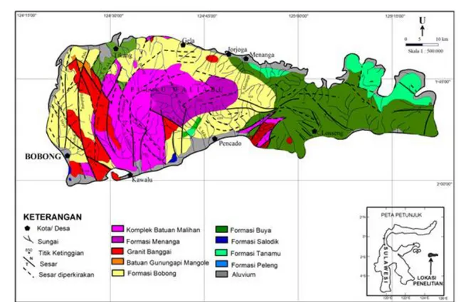 Gambar 2. Peta geologi Pulau Taliabu [22,23].