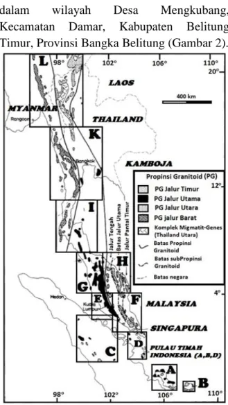 Gambar  1.  Penyebaran  granit  jalur  timah  Asia  Tenggara[1]. 