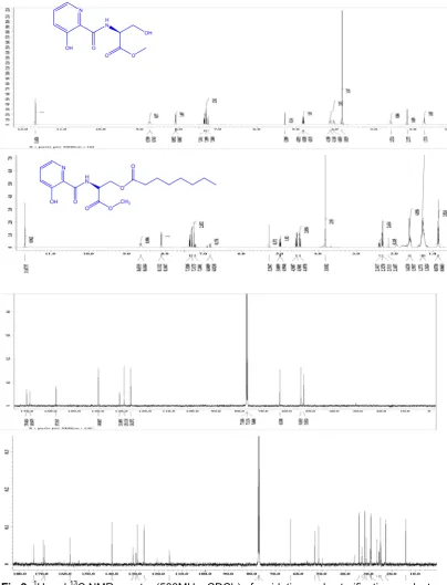 Fig 3. 1H and 13C NMR spectra (500MHz, CDCl3) of amidation and esterification product
