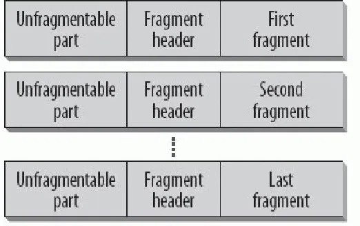 Figure 2-8. Fragmentation with IPv6