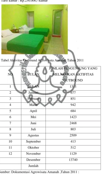 Tabel Aktivitas Outbound Agrowisata Amanah Tahun 2011 