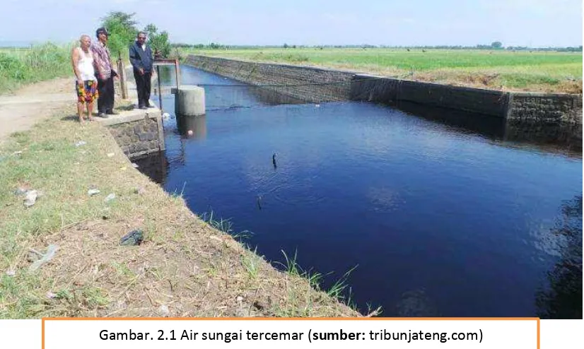 Gambar. 2.1 Air sungai tercemar (sumber: tribunjateng.com) 