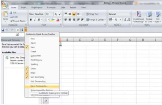 Gambar 2.3 Screenshot customize quick access toolbar 
