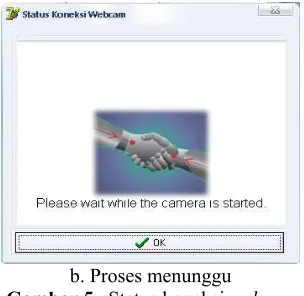 Gambar 5.  Status koneksi webcam 