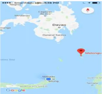 Gambar  1.  Peta  lokasi  pulau  Talaud  yang  merupakan  pulau  terluar  yang  terletak  di  daerah  perbatasan  (Sumber: www.google.com) 