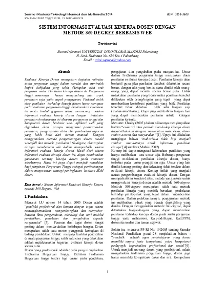 SISTEM INFORMASI EVALUASI KINERJA DOSEN