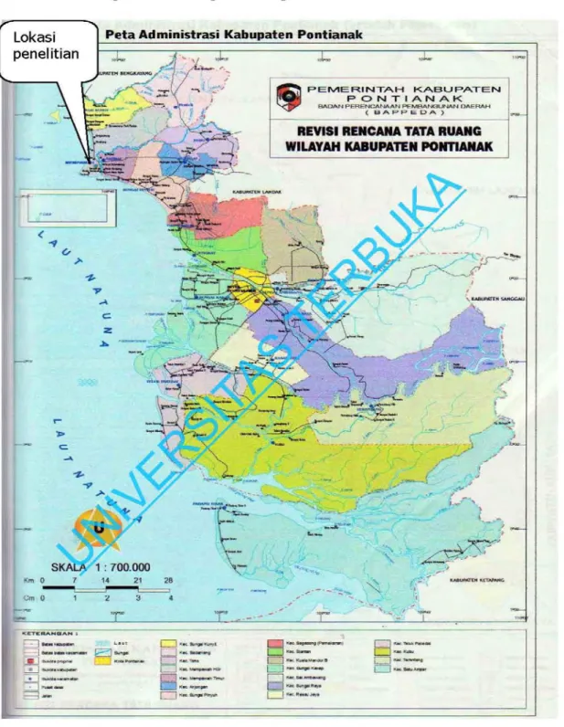 Gambar 4.1 Peta AdministratifWilayah Kabupaten Pontianak