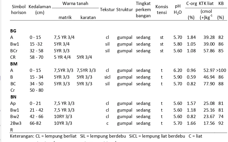 Tabel 11. Ringkasan Sifat-sifat Morfologi dan Kimia Tanah di Kabupaten Flores Timur 