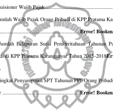 Tabel 3.1. Usia Wajib Pajak ................................. Error! Bookmark not defined