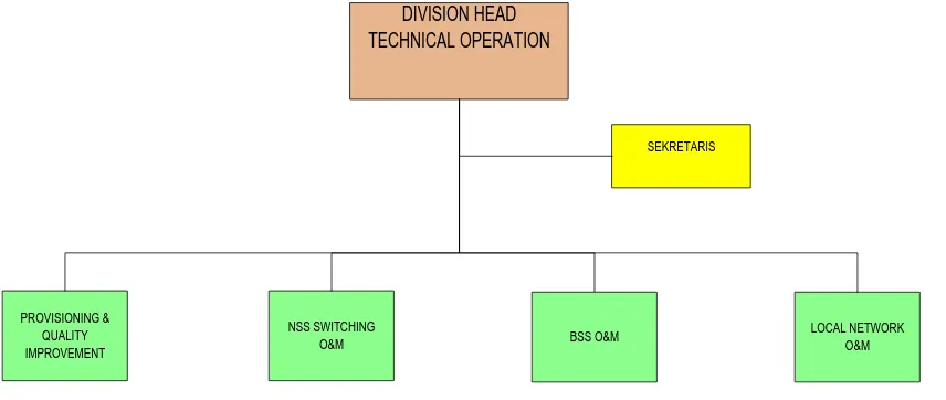 Gambar : 3.3 Division Head Technical OperationSumber : PT Indosat Tbk Medan  