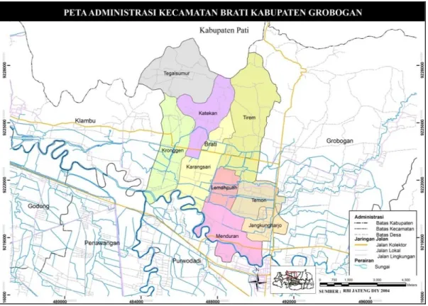 Gambar 1: Peta Wilayah Kecamatan Brati Kabupaten Grobogan 