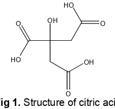 Fig 1.O Structure of citric acid