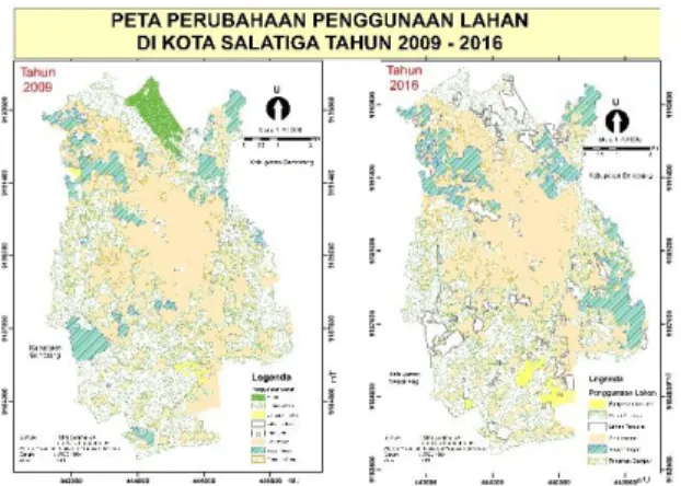 Gambar 3. Peta Lahan Terbangun Tahun 2009- 2009-2016 di Kota Salatiga 