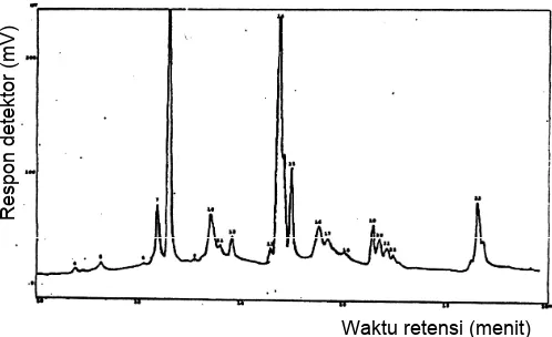 Gambar 2. Kromatogram hasil spiking dengan metil