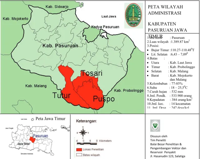 Gambar 2. Peta wialayah Administrasi Kabupaten Pasuruan, Jawa Timurt 