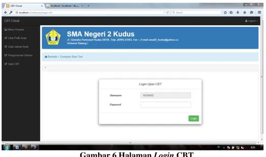 Gambar 6 Halaman Login CBT 