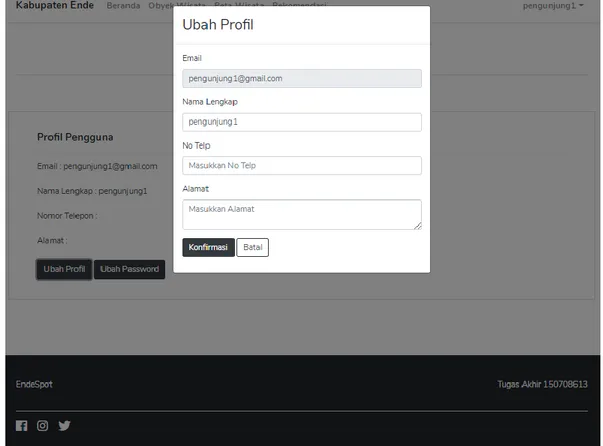 Gambar 5.6 Implementasi Halaman Ubah Profil 