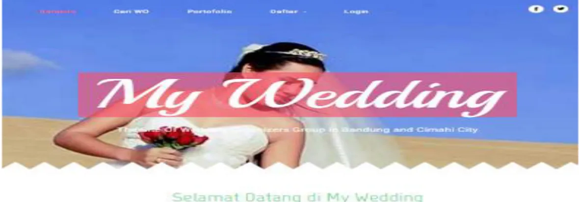 Gambar 5. Landing Page Aplikasi Website m-Wedding  4.5.   Halaman Pencarian Wedding Organizer 