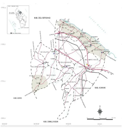 Gambar 2.1. Peta lokasi kabupaten Serdang Bedagai (Wikipedia). 