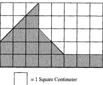 Fig. 7. Instructional task in which students were asked to figure the area of the shaded irregular shape in both square centimeters and square millimeters