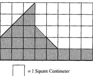 Fig. 7. Instructional task in which students were asked to figure the area of the shaded irregular shape in both square centimeters and square millimeters